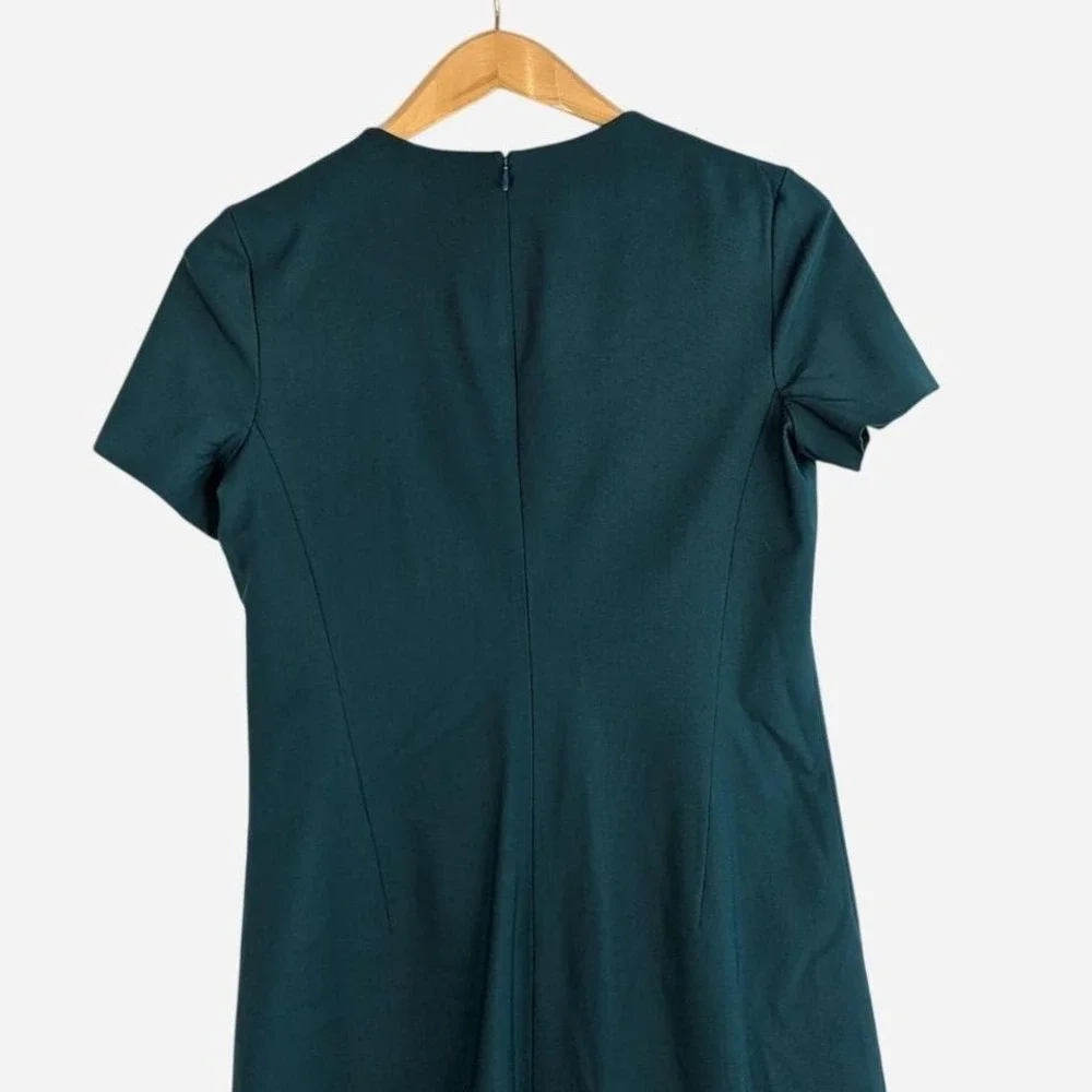 Theory Good Wool Sheath Dress Teal Green Size 10 - Picture 4 of 6